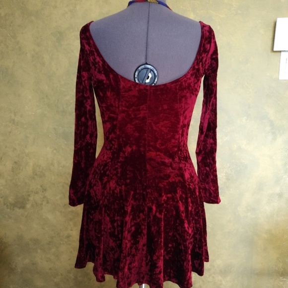 VINTAGE 90’s CONTEMPORARY VELVET BUSTIER DRESS - Picture 4 of 9